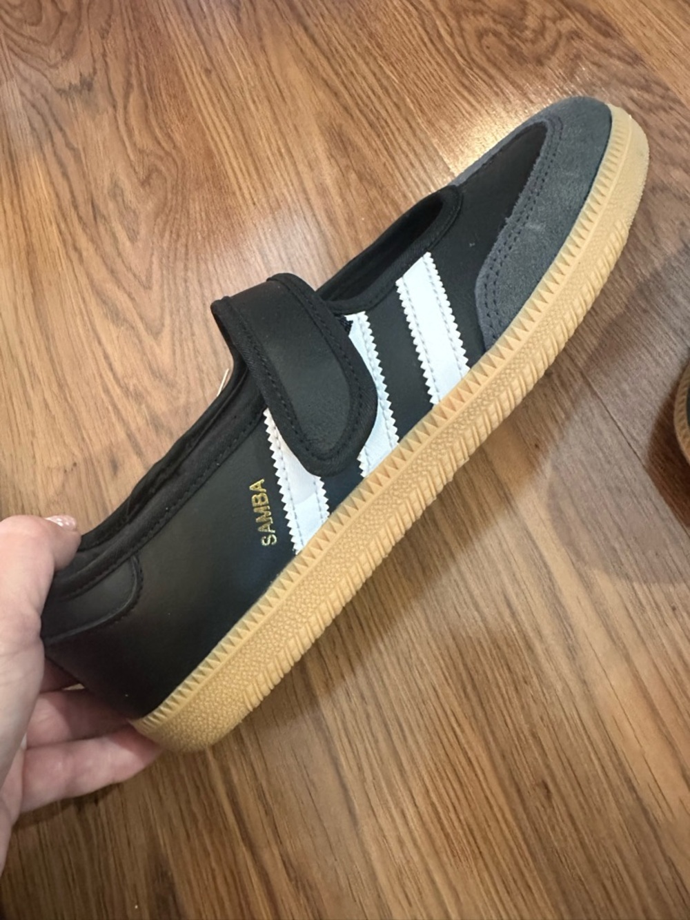 adidas Black Samba Slip-On Sneakers with Gum Sole - Picture 2 of 7